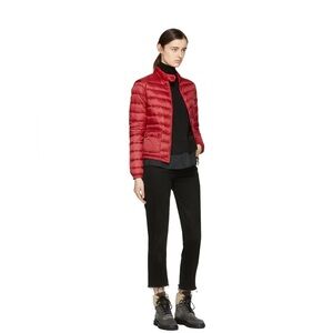 Moncler Red Lans Goose Down Jacket Puffer Size 00 XXS XS EUC